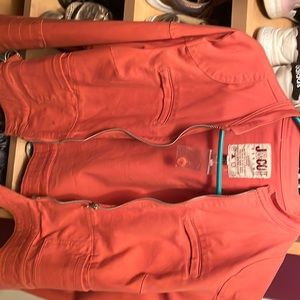 J & co denim orange crop jacket